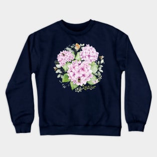 Sweet As Can Bee with Hydrangea Flora Watercolor Illustration No Lettering Crewneck Sweatshirt